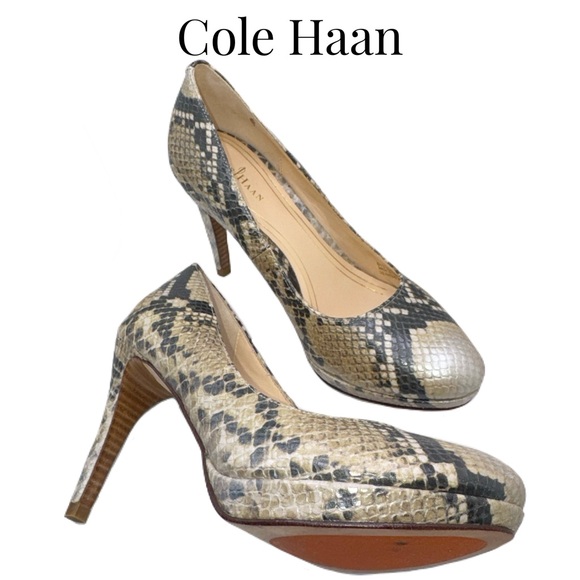 Cole Haan • Chelsea Platform Heels • Python • 7 US • EUC • Dust Bag + Heel Tips - Picture 5 of 16